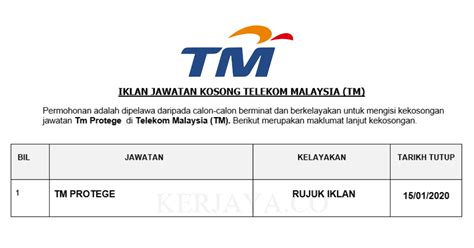 Kerja kosong part time 3: Telekom Malaysia (TM) • Kerja Kosong Kerajaan