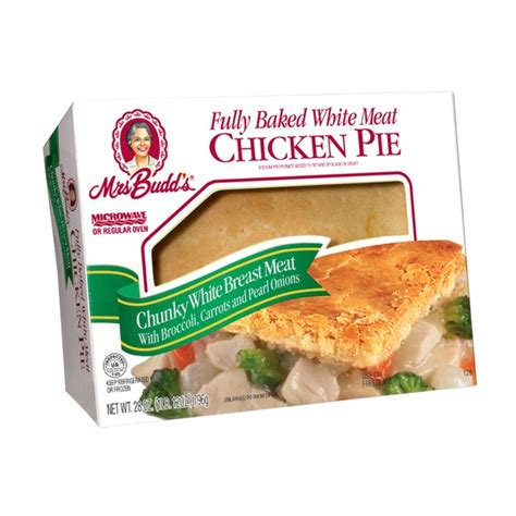 I loved them all and very handy to take for lunch. Mrs Budd's Chunky White Breast Meat Chicken Pie (28 oz ...