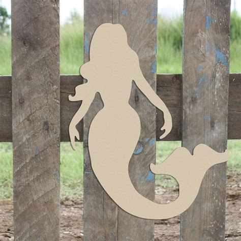 Mermaid2 Unfinished Cutout, Wooden Shape, Paintable Wooden MDF | Wooden shapes, Mermaid decor