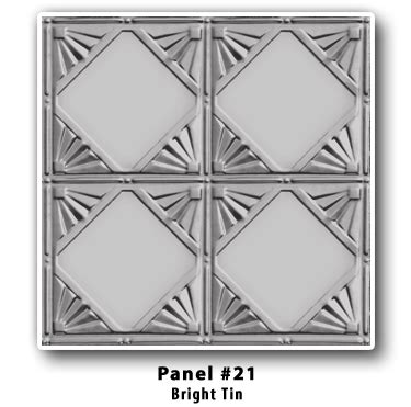 Brian greer's tin ceilings is the leading manufacturer of tin ceiling tiles, moldings, fillers and cornices, with over 50 years experience in the metal industry. Brian Greer's Tin Ceilings - Panel Design #21 - Finishes