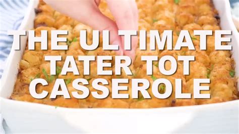 Tater tots, roasted red peppers, baby spinach, pepper, eggs, shredded cheddar and 1 milk, pepper, tater tots, seasoned salt, gluten, riced cauliflower and 1 more. Tater Tot Casserole Recipe - YouTube