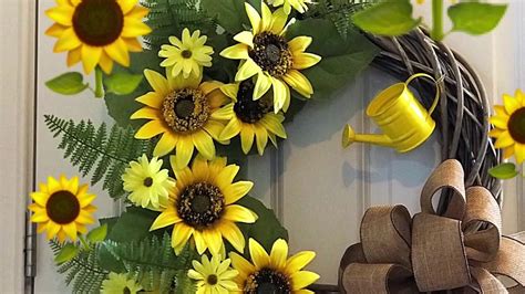 Visit the dollar store or dollar tree and grab the supplies to make this gorgeous diy summer wreath for less than $5. DIY Sunflower 🌻 Summer Wreath - YouTube