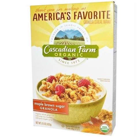 Most granola cereal products and recipes include sugary sweeteners, dried fruits, and oats. Cascadian Farm Mapple Brwsug Granola (6x15oz ) | Organic granola, Granola cereal, Granola brands