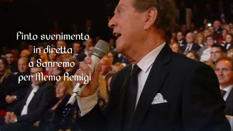 5.0 out of 5 stars 2 ratings. Sanremo, malore per Memo Remigi che sviene dopo l ...