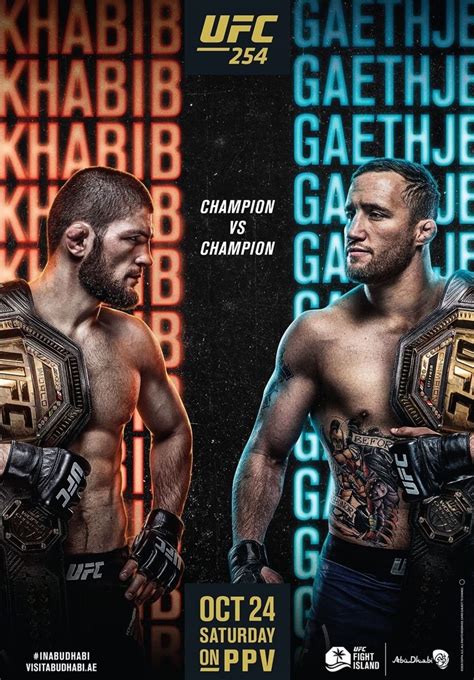 Ufc welterweight championship ko/tko, power jab to ground and pound 0:34 round 3 of 5, 10:34 total. UFC 254 Fight Card - Fights, Updates & Rumors