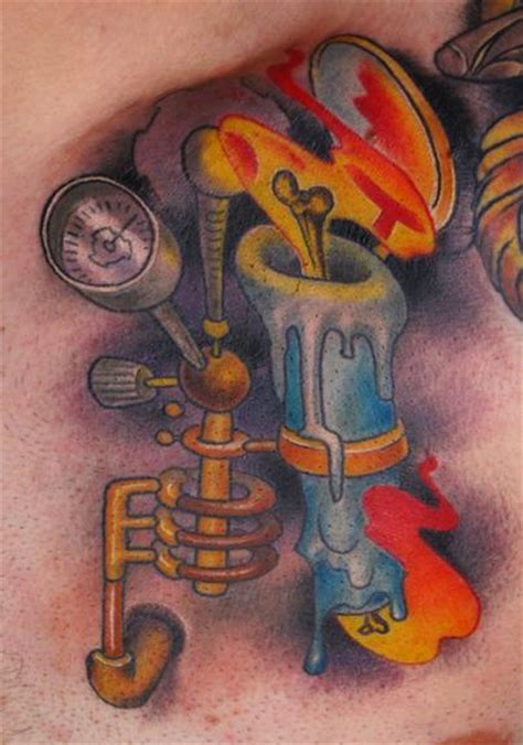 If you burn the candle at both ends, you try to do too much, regularly going to bed late and getting up early in the morning. Candle burning at both ends color chest tattoo by Jon von ...