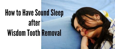 Relief for blocked hair follicles. How to Have Sound Sleep after Wisdom Tooth Removal ...