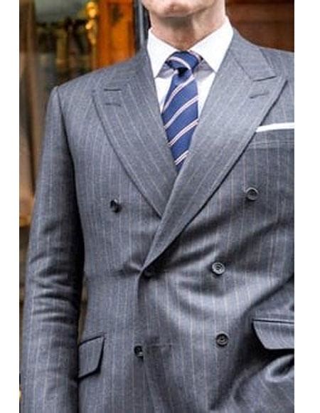 This suit has been made by real quality cotton fabric and has stylish notch style collar. Double Breasted Button Closure Light Grey Peak Lapel Suit