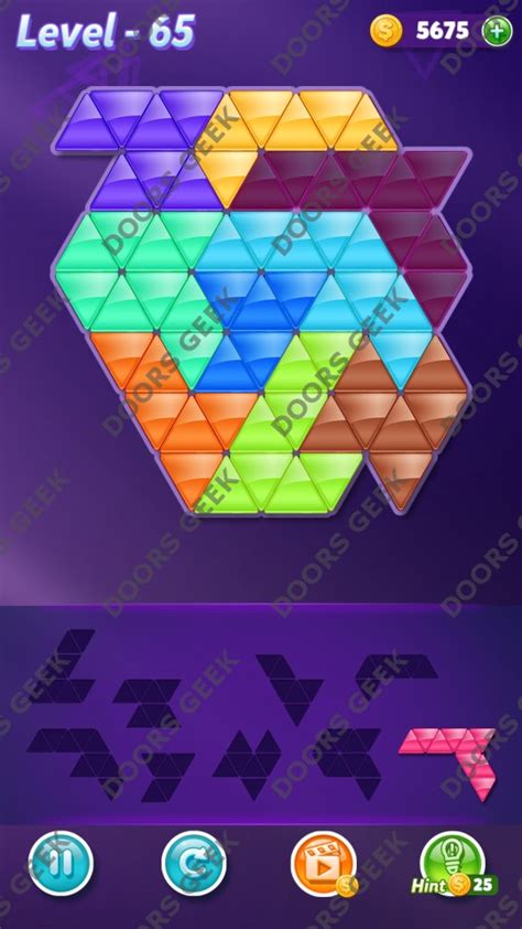 How to solve a triangle puzzle on google play? Block! Triangle Puzzle Proficient Level 65 Solution ...