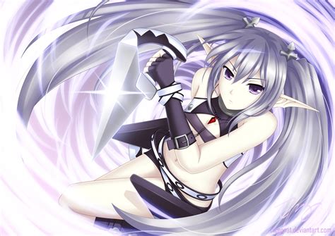 What does purple mean in the anime world? flat chest fyuria gloves gray hair long hair navel necklace pointed ears purple eyes record of ...