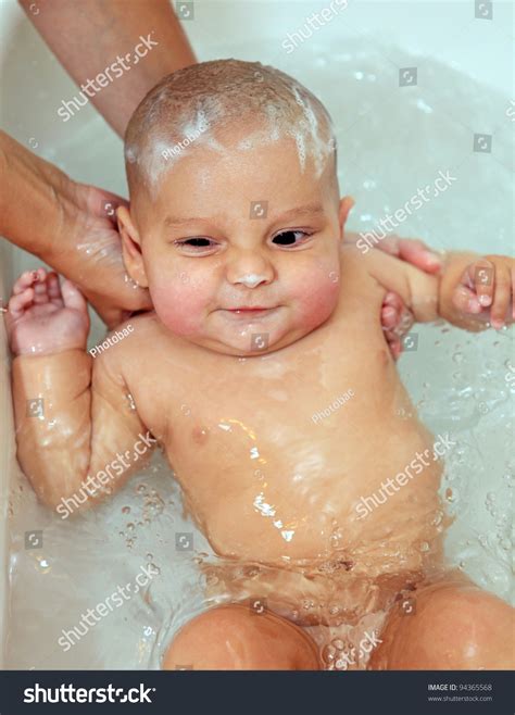 Choose milk bath bowl for baby photography. Cute Baby Boy Taking Bath Stock Photo 94365568 : Shutterstock