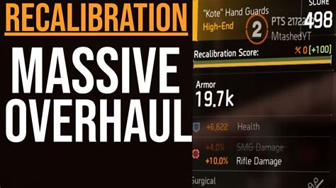 With the latest division 2 update, gear 2.0 has been introduced and with that, the recalibration system has been changed too. The Division 2 Recalibration Changes: Massive Stat Boosts ...