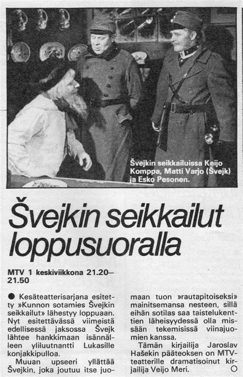 TV-draama suomen televisiossa: Kunnon sotamies Svejkin seikkailuja (MTV ...