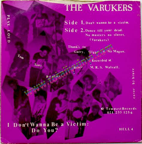 Db then i wanna feed ya. Totally Vinyl Records || Varukers, The - I don't wanna be ...