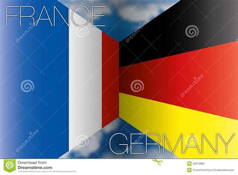 Bei diesen frankreich flaggen im querformat handelt es sich um ein deutsches qualitätsprodukt aus 110g/m² glanzpolyester. Frankreich Gegen Deutschland-Flaggen Stock Abbildung ...