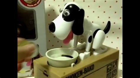 My dog piggy bank new robotic coin eating munching money box toy new cute! Dog coin money bank - YouTube