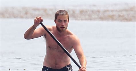 The average size of a celebrity mask: Robert Pattinson Shirtless Video Paddleboarding | POPSUGAR Celebrity