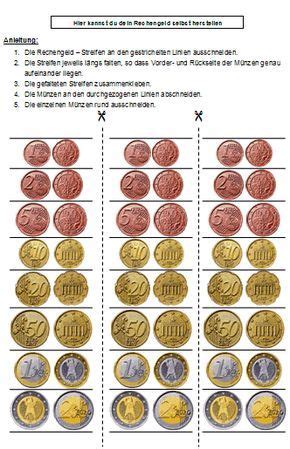 Euromünzen und geldscheine spielgeld zum ausdrucken deutsch. Spielgeld und Rechengeld zum Drucken und Ausschneiden ...