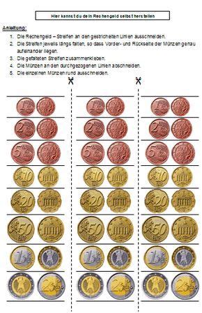 Auch die geldscheine sind den originalen ähnlich. Spielgeld und Rechengeld zum Drucken und Ausschneiden ...