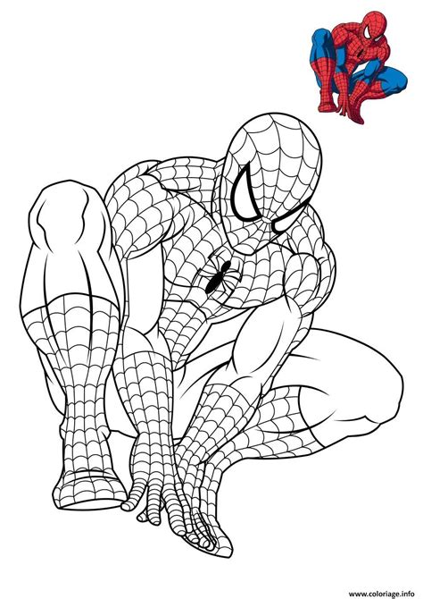 Ce dessin de spiderman n'attend plus qu'une seule chose : Coloriage Spiderman 3 En Reflexion Dessin Spiderman à imprimer