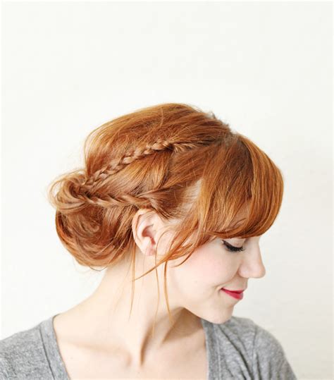 One of our most popular pins from yesterday's springtime maidens story is the pretty hairstyle of one of our lovely bridesmaids, so i'm thrilled to share the tutorial on how to recreate this crown braid chignon at home. How to style a braided chignon - A Beautiful Mess