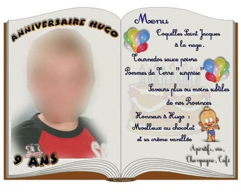 Menu A Imprimer Gratuit Anniversaire