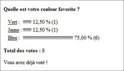 PHP : Sondage simple - sans bdd - classe php - protection ip + cookie ...