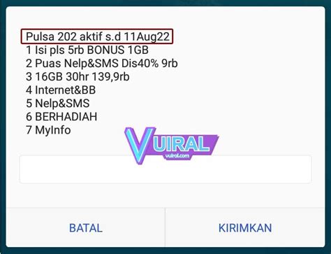 Cek umur kartu by.u memang mudah agar kita tahu sudah berapa lama memakai provider ini, dan semuanya terhitung sejak pertama kali aktivasi kalian bisa isi ulang pulsa, beli paket, topping kuota menggunakan metode pembayaran berbeda, dan beberapa diantaranya pakai ovo, gopay, saldo. 3 Cara Cek Pulsa Dan Masa Aktif Kartu Axis - Vuiral