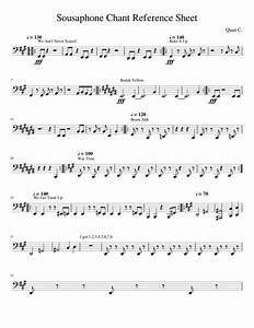 Sousaphone Chant Reference Sheet Sheet Music For Brass Other Solo