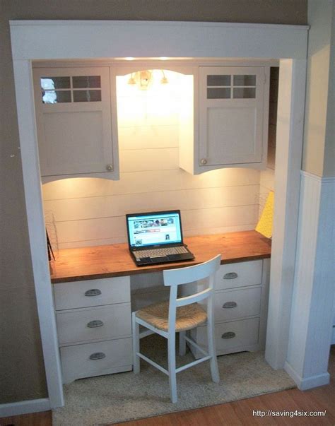 Plus, if you are limited with space this will work beautifully. Closet Turned Office Reveal | Home office closet, Closet ...