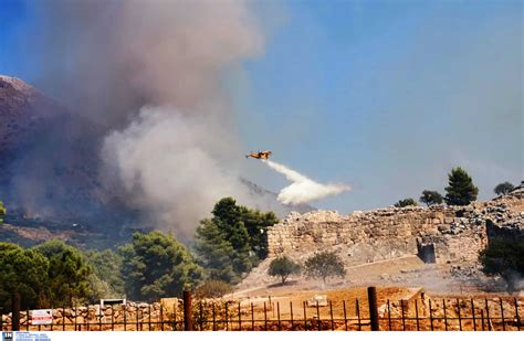 Η φωτιά σύμφωνα με την πυροσβεστική έχει εκδηλωθεί «εν υπαίθρω». Μυκήνες: Σε εξέλιξη η μεγάλη φωτιά - Ποιες περιοχές του ...