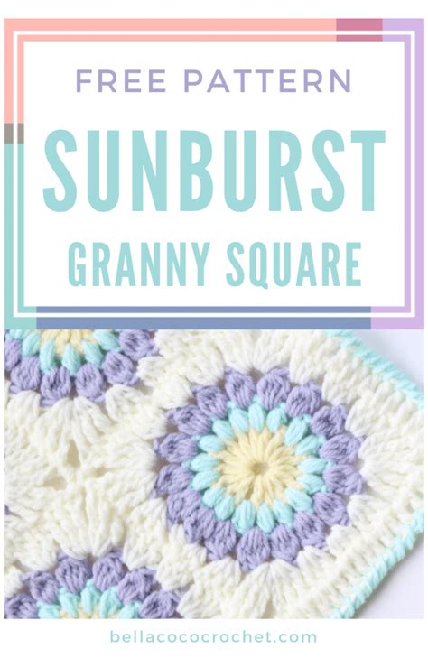 Free Pattern: Sunburst Granny Square #granny #square # ...