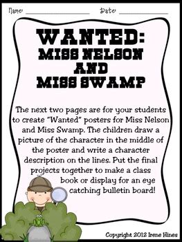 The kids in room 207 take advantage of their teacher's good nature until she disappears and they are faced with a vile substitute. ⭐ FREE ⭐ MINI UNIT: Miss Nelson Is Missing ~ Ideas ...
