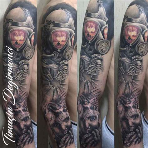 Omuz hizasından başlatılarak kolun istenilen yerine kadar işlem uygulanması sonucu ortaya çıkan dövme . Dövme Tarzları | Tattoo Art.Timuçin Değirmenci