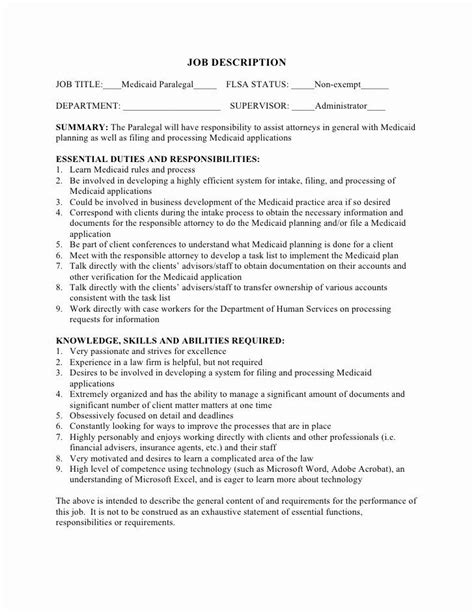 Job description assist insurance defense liability attorneys by performing secretarial work of a complex nature, which includes typing and handling papers and. 23 Paralegal Job Description Resume in 2020 | Job ...