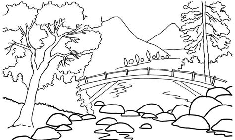 Belajar mewarnai gambar pemandangan via 99gambar.blogspot.com. Kumpulan Mewarnai Sketsa Gambar Pemandangan Air Terjun - Desain Interior Exterior