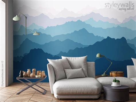 This original box canvas painting is available for sale on my etsy here: Mountain Wallpaper Mountains View Mural Wallpaper Ombre ...