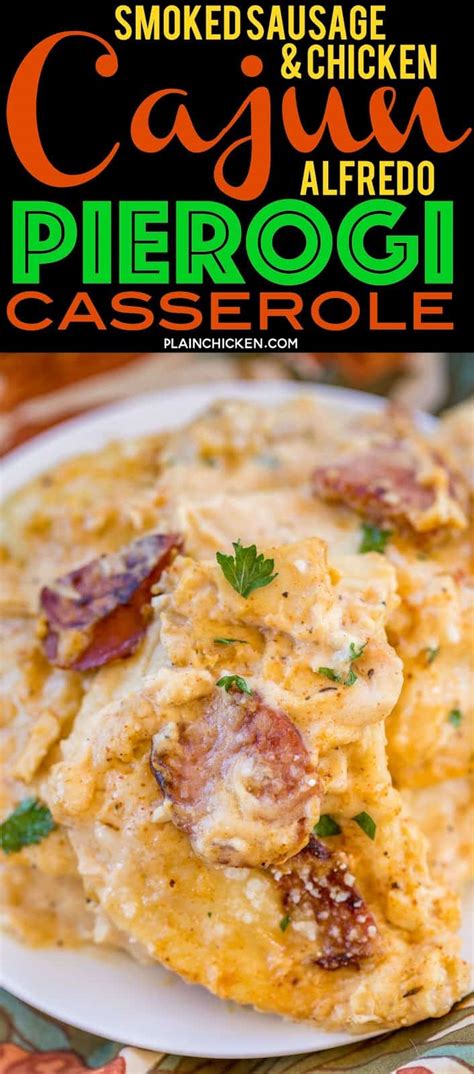 Chicken is a staple in our house. Smoked Sausage & Chicken Cajun Alfredo Pierogi Casserole ...