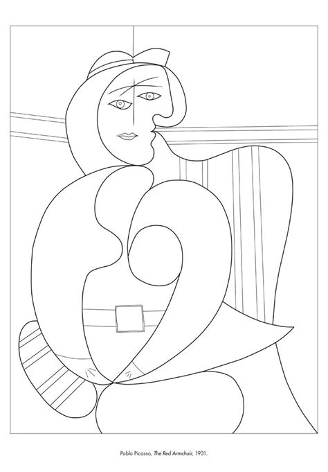 Home » coloring pages » 40 literarywondrous picasso coloring pages. Coloring page of "The Red Armchair" by Pablo Picasso in ...