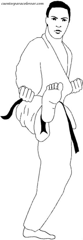 Lucha, kárate, formación, artes, atleta, concepto de competencia. Dibujos para colorear judo