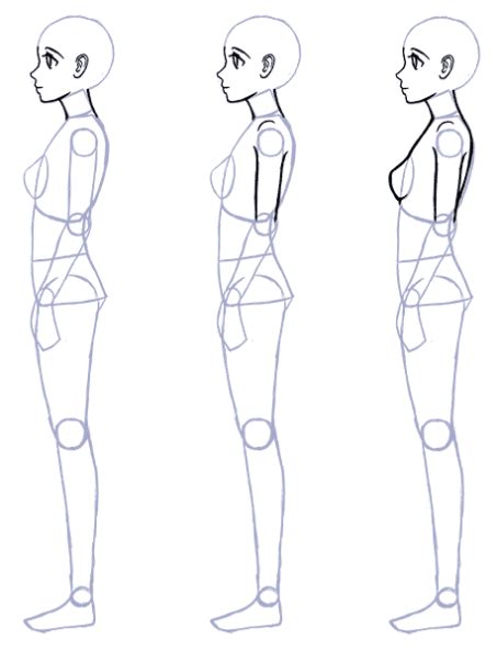 Sorry for the big image and everything being so crowded together. How to Draw Anime Side View - Full Body Profile | Desenhos ...