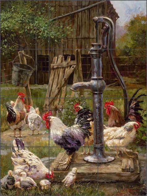 A wide variety of art backsplash tiles options are available to you, such as project solution capability, design style, and warranty. Ceramic Tile Mural Backsplash Mirkovich Rooster Chickens ...