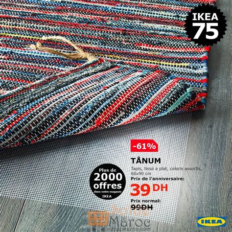 Assurément tapis tissé à plat beige fibre ; Soldes Ikea Maroc Tapis tissé à plat 39Dhs au lieu de 99Dhs