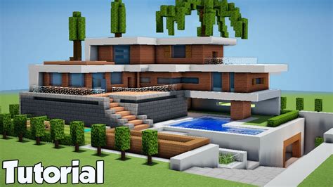 Minecraft modern mansion tutorial step by step