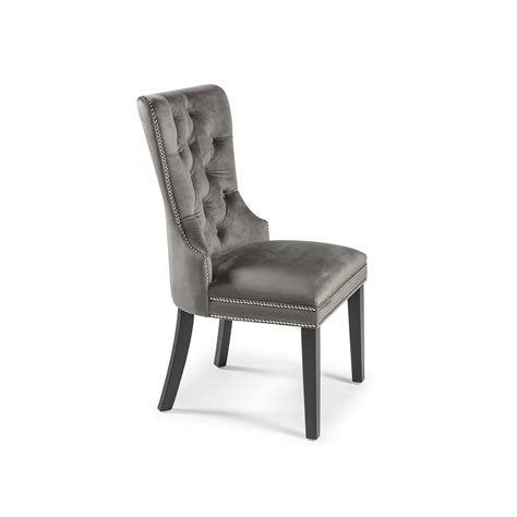 Bring luxury to mealtime with the suri gray velvet dining chair. Hale Brushed Velvet Knocker Dining Chair - Grey ...