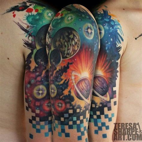 We did not find results for: Galaxy tattoo done by Teresa Sharpe ('Best Ink' winner) on her boyfriend | Tatuaje de planetas ...