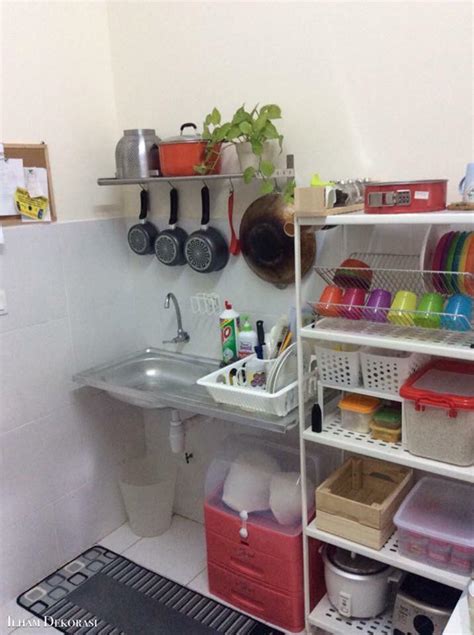 Deko dapur kecil tanpa kabinet. (30 Gambar) Idea Hias Dapur Bajet Tanpa Kabinet Dapur ...