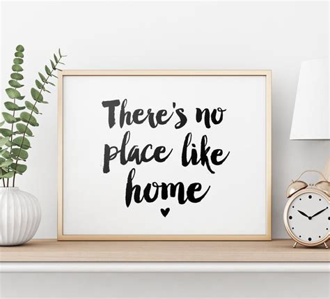 theres no place like home printable art home decor etsy