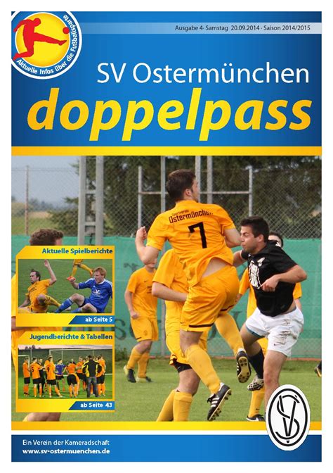 Auf discogs können sie sich ansehen, wer an 2008 cd von doppelpass (die fussball party) mitgewirkt hat, rezensionen und titellisten lesen und auf dem marktplatz nach der veröffentlichung. Doppelpass SV Ostermünchen - TUS Bad Aibling 20.09.2014 by ...