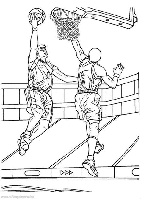 Donald duck runs with the ball to the basket. Basketball Coloring Pages to Print - ColoringBay